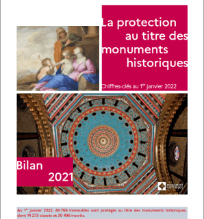 Couverture du bilan 2021 de la protection au titre des monuments historiques