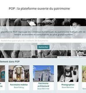 Page d'accueil de la Plateforme ouverte du patrimoine (POP)