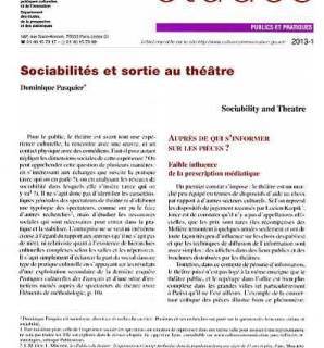 Sociabilités et sortie au théâtre