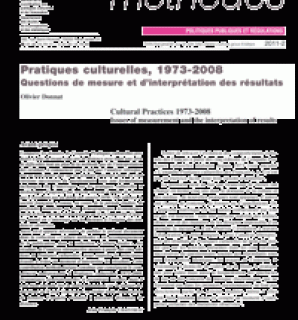 Pratiques culturelles, 1973-2008. Questions de mesure et d'interprétation
