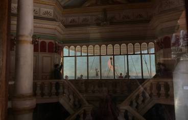 diorama exposé dans le socle de la réplique de la statue de la liberté - Musée des arts et métiers