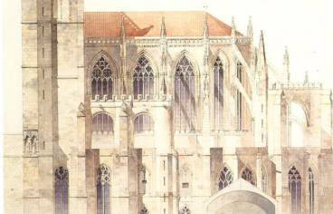 Concours de 1893, Henri Nodet, Narbonne (Aude), élévation de l’ancienne cathédrale Saint-Just