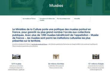 Page d'accueil de la rubrique thématique Musées de culture.gouv.fr