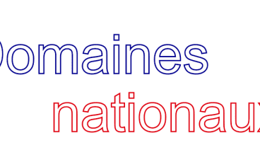 Domaines, en blanc avec liseré bleu, nationaux, en blanc avec liseré rouge, le tout sur fond transparent
