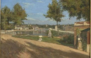 Henri Rouart, « La Terrasse au bord de la Seine à Melun », v. 1874, huile sur toile, 46.5 x 65.5 cm, Paris, musée d’Orsay/cliché : RMN-GP