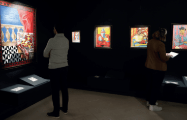 Exposition D-Generation du musee de Borda de Dax - Femme au corsage raye, 1946 - interieur du musee