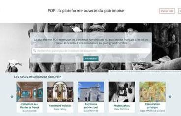 Page d'accueil de la Plateforme ouverte du patrimoine (POP)