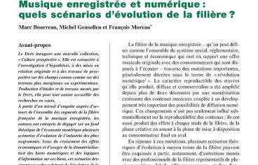 Musique enregistrée et numérique : quels scénarios d’évolution de la filière ? 
