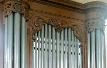 Détail du buffet de l'orgue de l'église Saint-Sulpice de Clesles (Marne)
