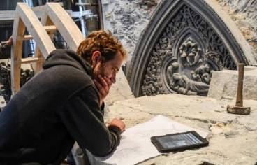 Ateliers de la cathédrale de Nidaros, Trondheim (Norvège). © Henning Groett, 2015.