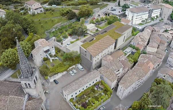 Largentière, vue sud-est du projet de pôle jeunesse