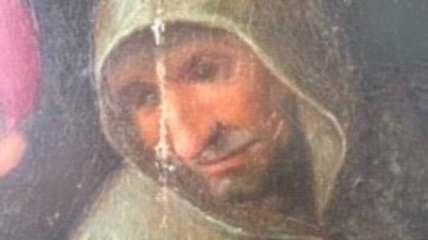 Panneau peint « Les Trois Marie » - Eglise Saint-Jean-Baptiste de Bar-sur-Seine (Aube) détail avant restauration
