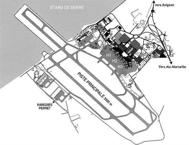 Aéroport Marseille-Provence - Marignane, plan d'ensemble de l'aéroport