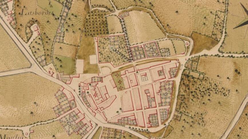 Extrait du plan de la commune de Saint-Clar, XVIIIe siècle. (Gers)