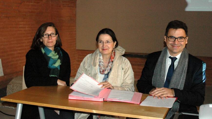 Signature de l'avenant à la convention Clotilde Kasten, Nicole Lorenzo et Stéphane Scotto