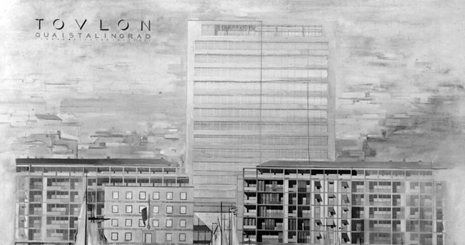 Dessin des élévations prévues pour le nouveau front de mer de Toulon