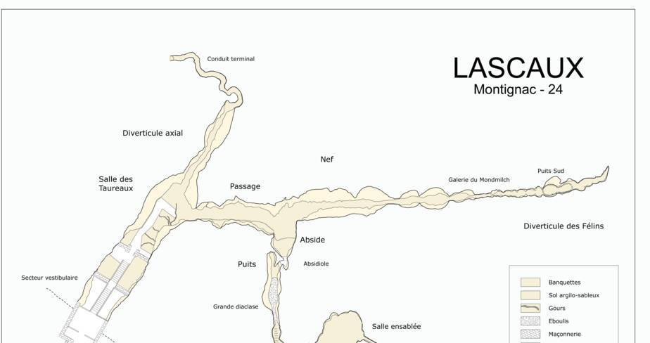 Topographie de la grotte de Lascaux