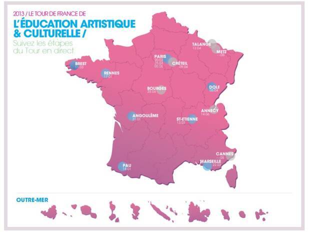 La Carte du Tour de France de l’Éducation Artistique et culturelle