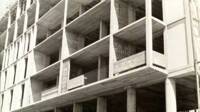 Facade sud, mise en évidence de l’emploi exclusif du béton