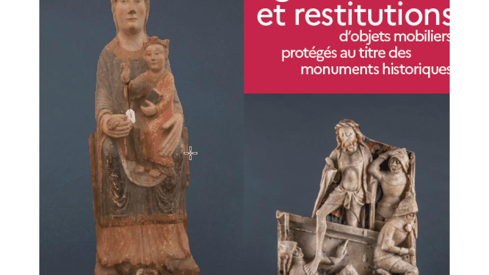 Couverture du bilan 2023 des Vols, disparitions, dégradations et restitutions d’objets mobiliers protégés au titre des monuments historiques