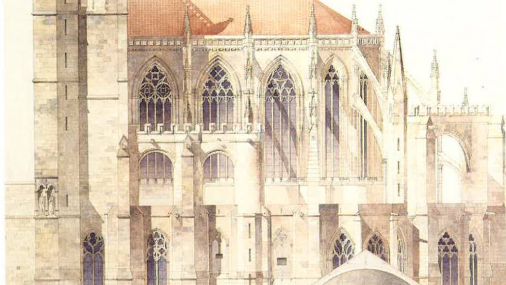 Concours de 1893, Henri Nodet, Narbonne (Aude), élévation de l’ancienne cathédrale Saint-Just