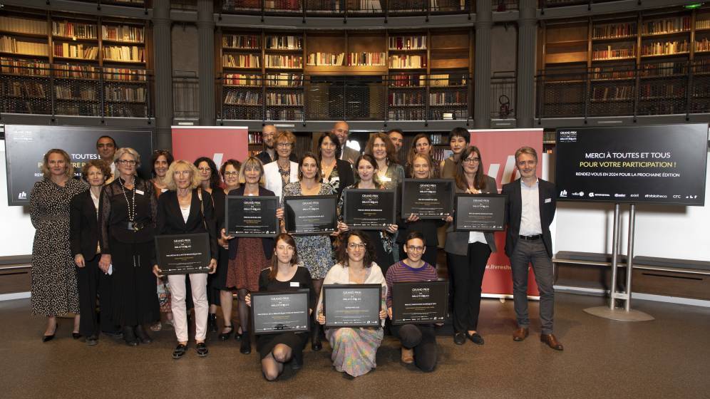 1_Les lauréats du Grand Prix Livres Hebdo 2023 réunis à la Bibliothèque Nationale de France Richelieu à Paris © Olivier DION (Livres Hebdo).JPG