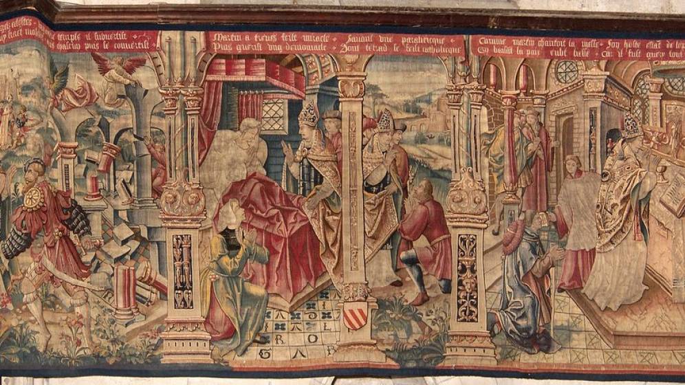 Tapisserie, collégiale, Montpezat-de-Quercy. Photo J.-F. Peiré
