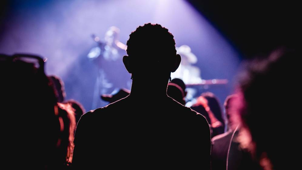 personne de dos dans une foule dans un concert