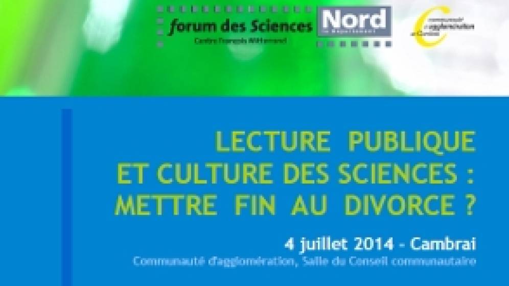 Culture scientifique - Cambrai, journée d'étude, 4 juillet 2014