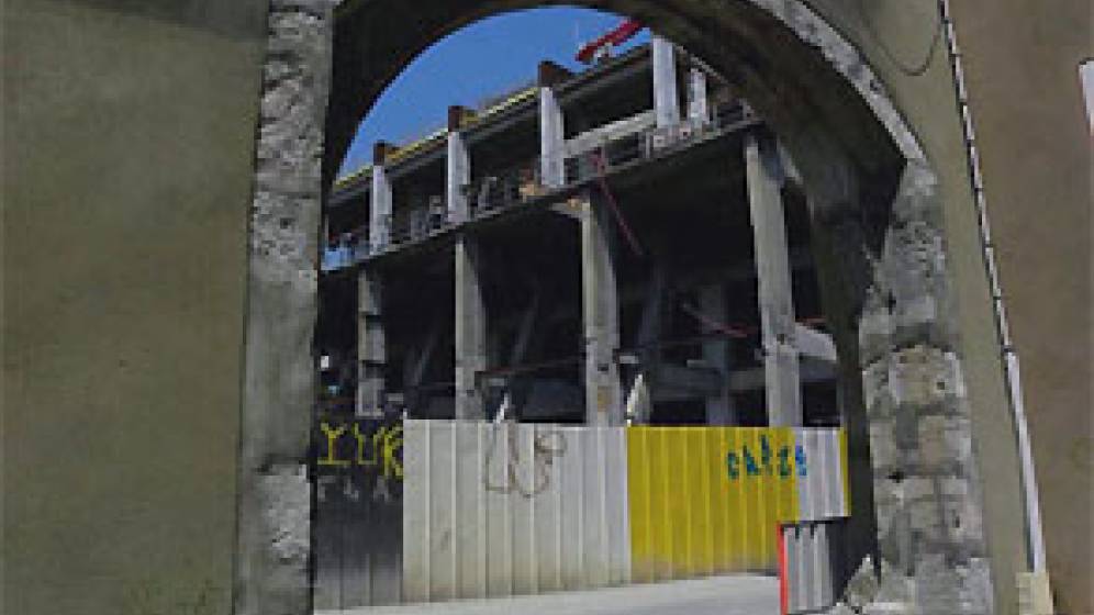 Chantier "La porte du patrimoine", Chambéry, 2010.