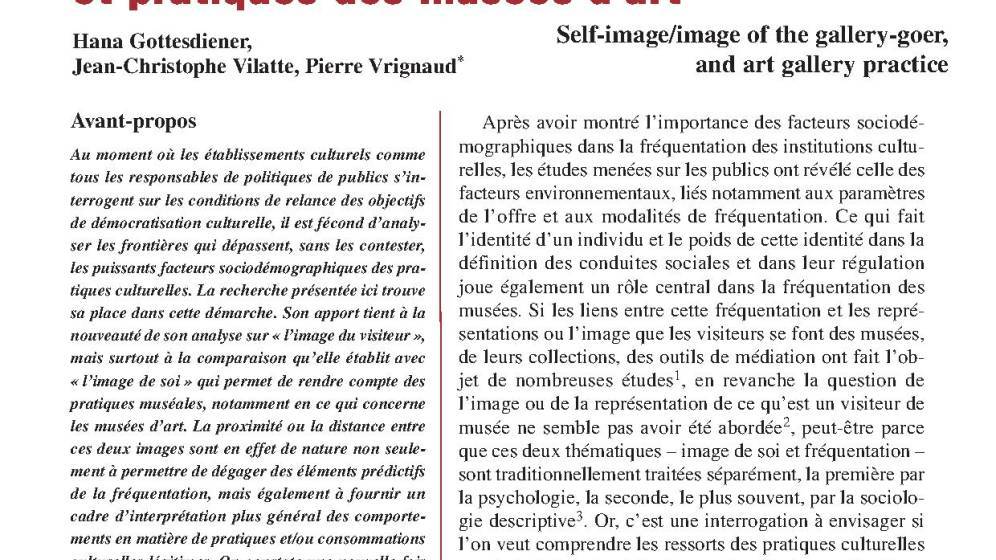 Image de soi – image du visiteur et pratiques des musées d’art 