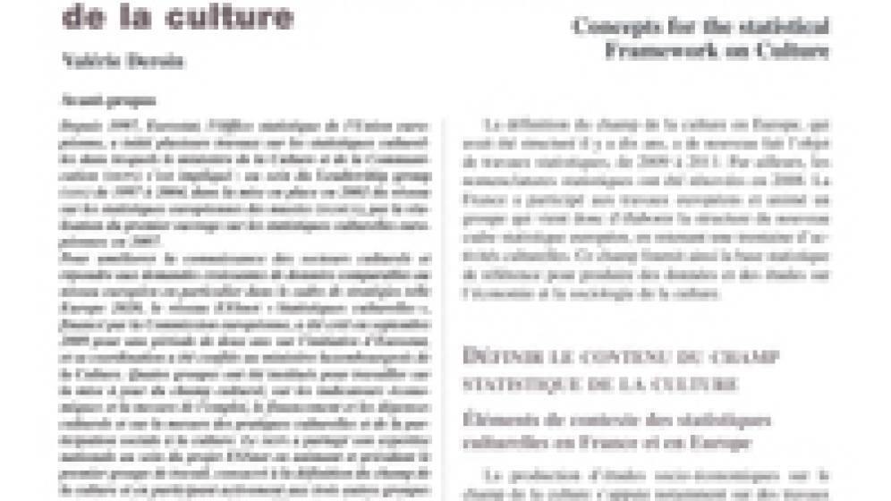 Conceptualisation statistique du champ de la culture