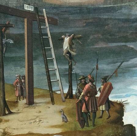 La Lamentation d'Albi, détail crucifixion