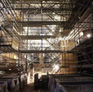 2017, travaux de restauration de la nef de la collégiale de Thann