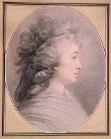 Anonyme, Le portrait de profil de Madame Vallayer Coster, fin 18e siècle, Versailles ; musée national des châteaux de Versailles et de Trianon