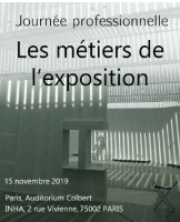Affiche des journées professionnelles sur les métiers de l'exposition, 15/11/2019 et 17/01/2020, Paris