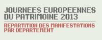 Carte régionale des Journées européennes du patrimoine 2013