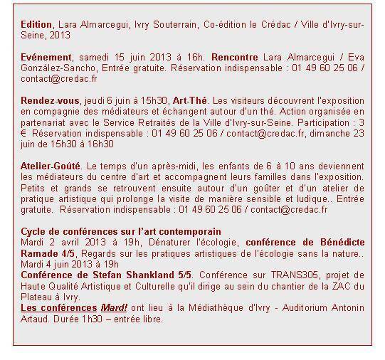 Lara Almarcegui Ivry Souterrain Au Credac 19 Avril Au 23 Juin