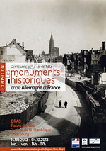 Alsace JEP2013, Affiche exposition "Les monuments historiques entre Allemagne et France, de 1871 à 1930"
